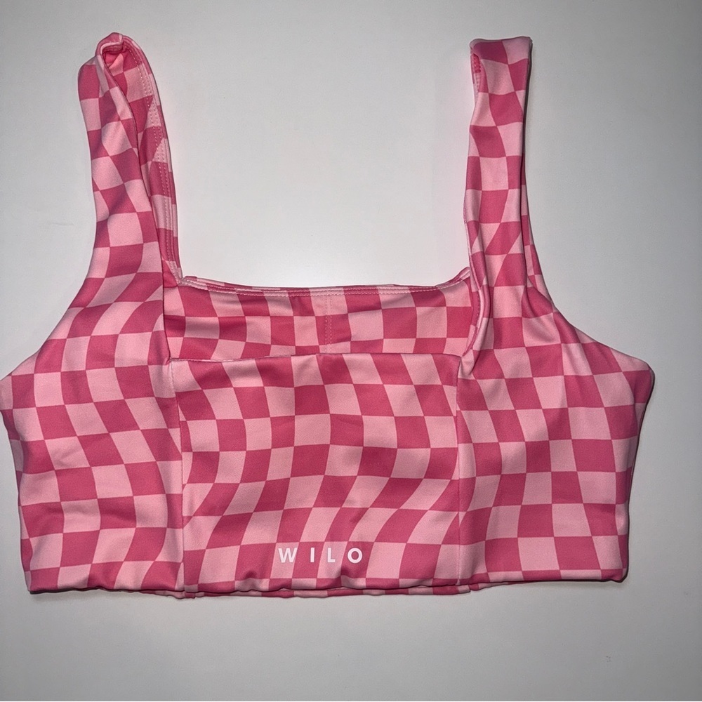 Wilo the Label Pink Checkered Sports Bra Size M - Picture 4 of 8